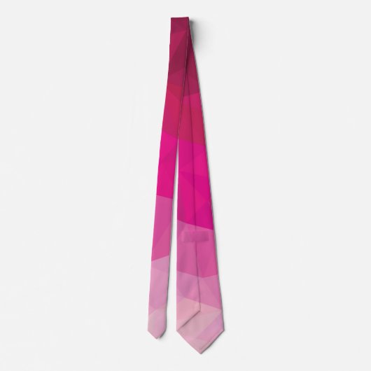 Cravate polygonale géométrique rose fuchsia (Dos)