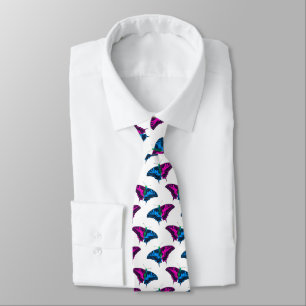 Cravate Polysexual Pride Flag Swallowtail Butterfly