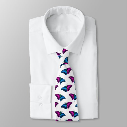 Cravate Polysexual Pride Flag Swallowtail Butterfly (Attaché)