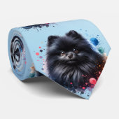 Cravate Pomeranian noir (Roulé)