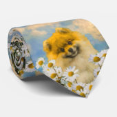 Cravate Poméranien dans Daisies Peinture - Art Chien origi (Roulé)