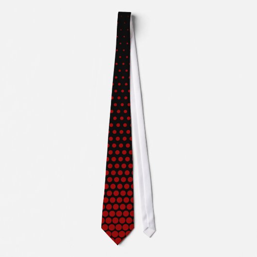 Cravate Pomme bonbon rouge Techno Dots moderne Noir (Devant)