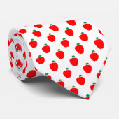 Cravate Pomme Motif Fruit rouge (Roulé)