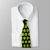 Cravate Pomme vert Techno Dots moderne Noir (Attaché)