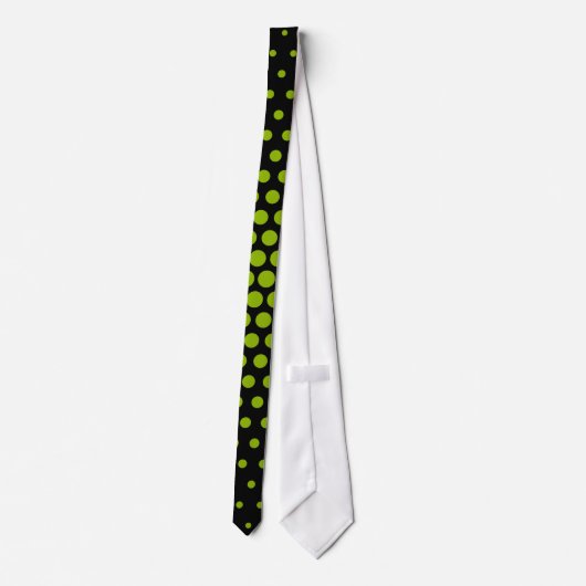 Cravate Pomme vert Techno Dots moderne Noir (Dos)