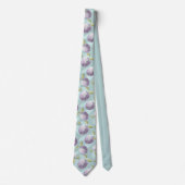 Cravate Pommes d'hiver vert froid et violet motif (Devant)