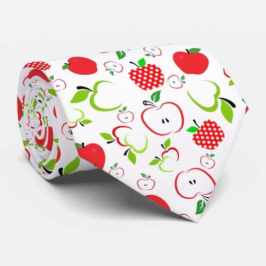 Cravate Pommes rouges et vertes (Roulé)
