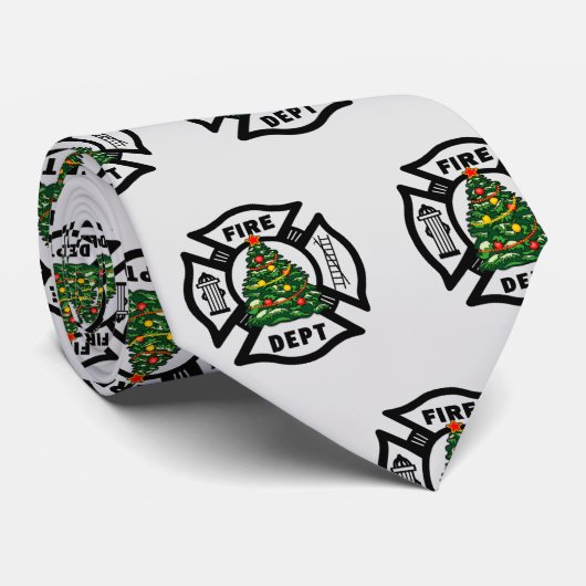 Cravate Pompier Joyeux Noël (Roulé)