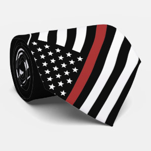 Cravate Pompier Mince Red Line Flag Fire Department