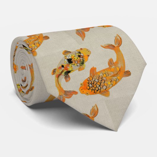 Cravate Pond de poisson d'or (Roulé)