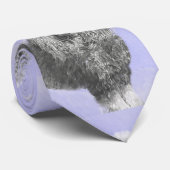 Cravate Poodé Jouet miniature Argent gris bleu Chien Art (Roulé)