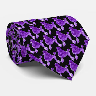 Cravate Poodé violet violet noir