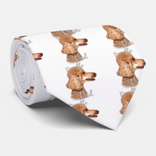 Cravate Poodle (abricot) Papa 2 (Roulé)