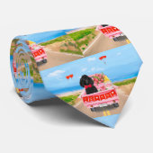 Cravate Poodle Chien Saint-Valentin Coeurs de Camion (Roulé)