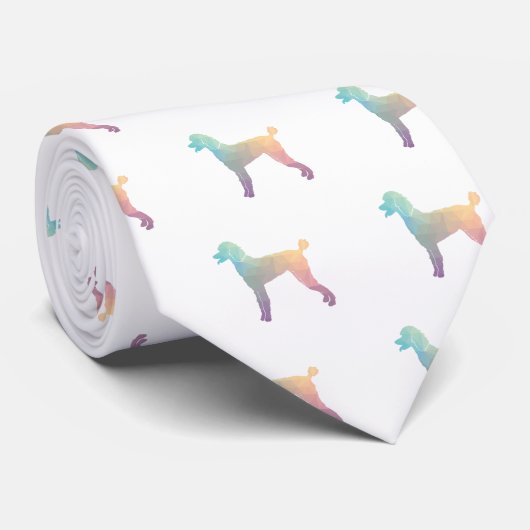 Cravate Poodle Geo Silhouette Pastel (Roulé)