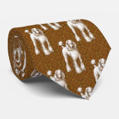 Cravate Poodles on Brown Background Tie (Roulé)