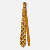 Cravate Poodles on Orange Plaid Neck Tie (Devant)