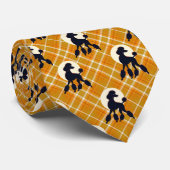 Cravate Poodles on Orange Plaid Neck Tie (Roulé)
