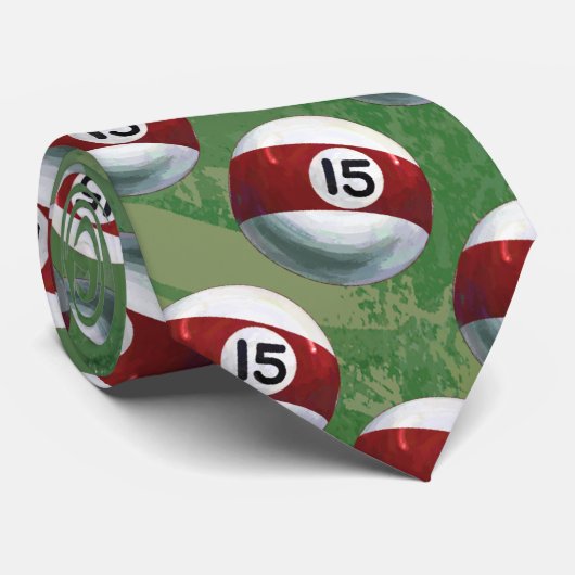 Cravate Pool Ball 15 Motif (Roulé)