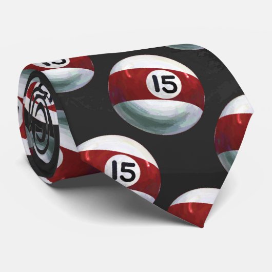 Cravate Pool Ball 15 Motif (Roulé)