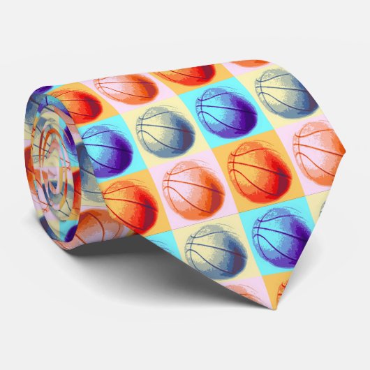 Cravate Pop Art Basket (Roulé)