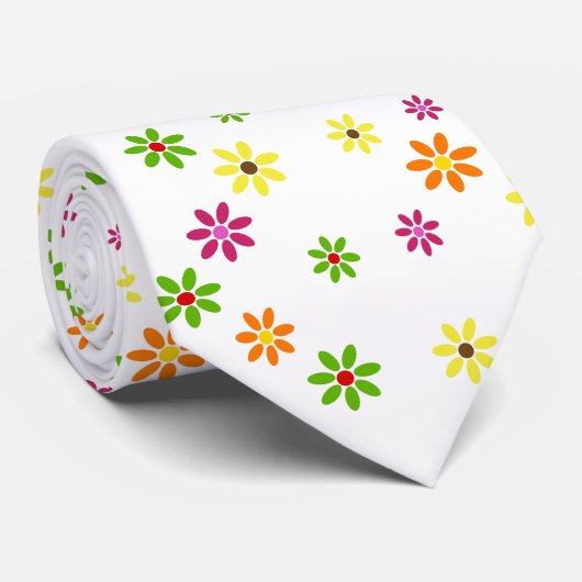 Cravate Pop art Flowers seamless pattern + your ideas (Roulé)