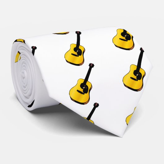 Cravate Pop Art Guitare (Roulé)