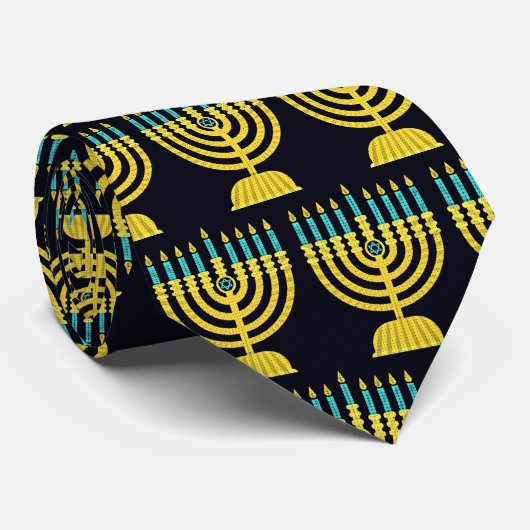 Cravate Pop Art Menorah (Roulé)