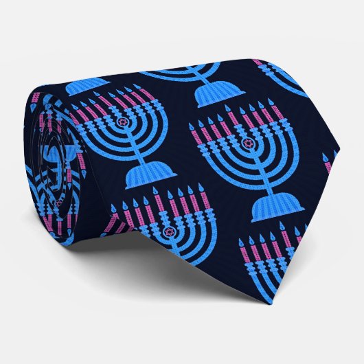 Cravate Pop Art Menorah (Roulé)