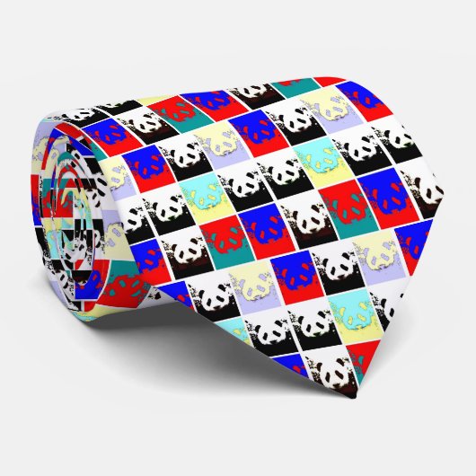 Cravate Pop Art Panda (Roulé)