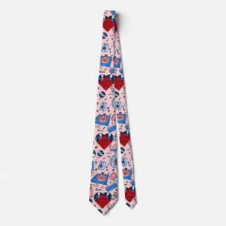 Cravate pop art record music lover vintage heart pink