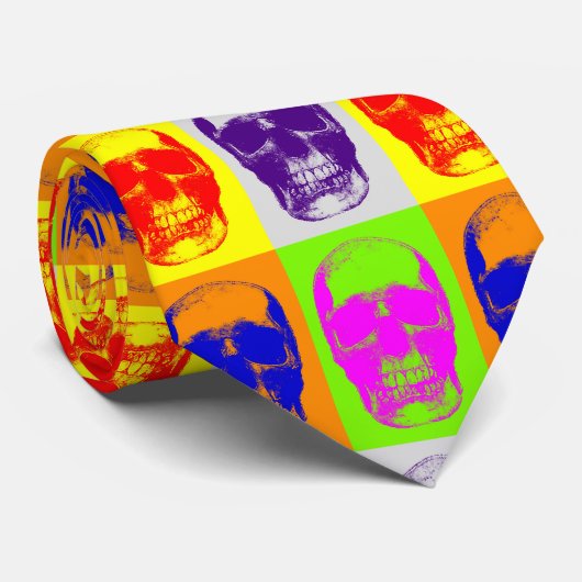 Cravate Pop Art Skull (Roulé)