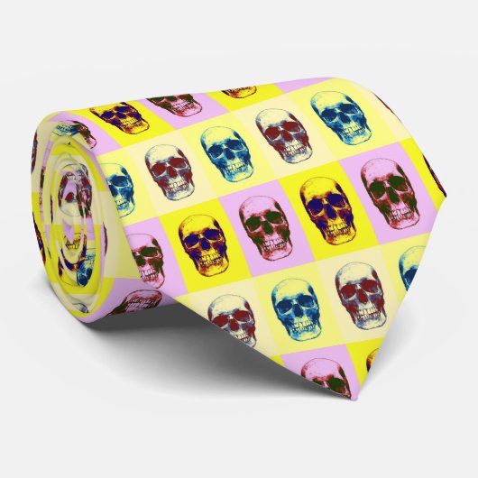 Cravate Pop Art Skull (Roulé)