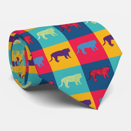 Cravate Pop Art Tigers (Roulé)