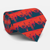 Cravate Pop Style Rouge Retro Art New York City (Roulé)