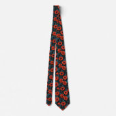 Cravate Poppies, rouge et bleu sur noir (Dos)