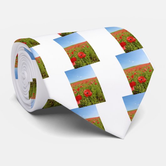 Cravate Poppy field (Roulé)