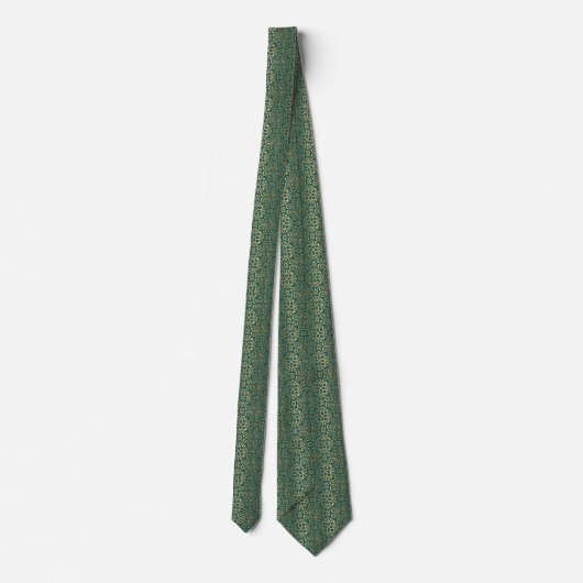 Cravate populaire de motif d'art déco d'or vert (Dos)