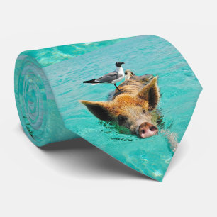 Cravate Porc de natation avec un passager