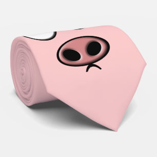Cravate Porc rose