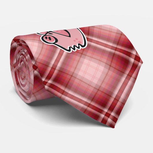 Cravate Porc rouge de plaid (Roulé)