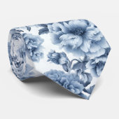 Cravate Porcelaine bleu clair Floral Mariage Groomsmen Cad (Roulé)