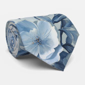 Cravate Porcelaine bleu clair Floral Mariage Groomsmen Cad (Roulé)