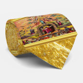 Cravate Porte du Ciel avec une texture de feuille d'or et  (Roulé)