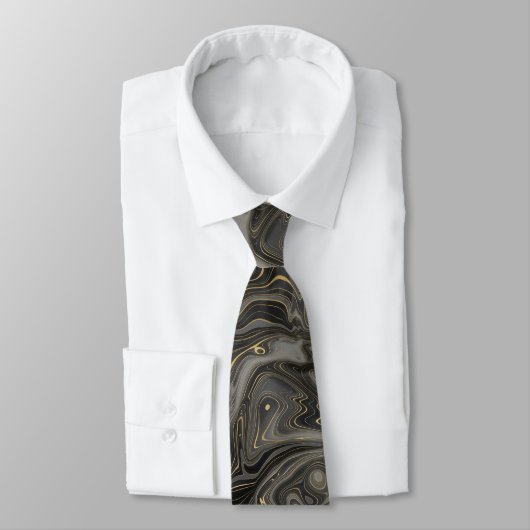 Cravate Porte en marbre gris noir Strata Motif Hommes (Attaché)