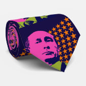 Cravate Portrait d'art rose Poutine Pop (Roulé)