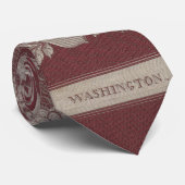 Cravate Portrait de George Washington Eagle Stars Stripes  (Roulé)