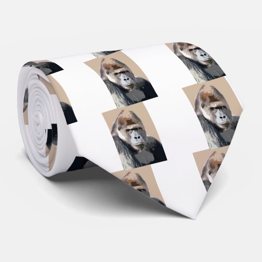 Cravate Portrait de Gorilla (Roulé)