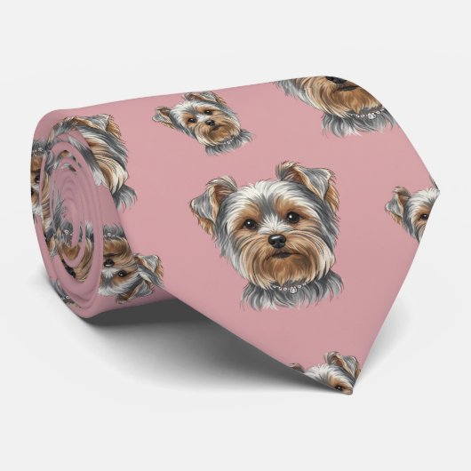 Cravate Portrait de Yorkshire Terrier (Roulé)