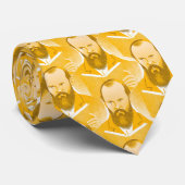 Cravate Portrait Dostoïevski design jaune (Roulé)